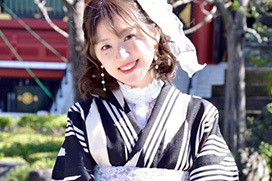 ちっぱいクイーン船岡咲(29)の着物姿が可愛い